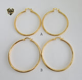 (1-2830) Gold Laminate - Plain Hoops - BGO - Fantasy World Jewelry
