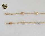 (1-1687) Gold Laminate - 5mm Beaded Singapore Link Chain - BGO