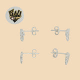 (2-3103) 925 Sterling Silver - Boy and Girl Stud Earrings. - Fantasy World Jewelry