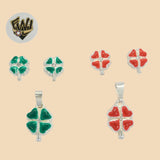 (2-6554) 925 Sterling Silver - Clover Set. - Fantasy World Jewelry