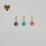 (1-2114) Laminado Oro - Colgantes Evil Eyes - BGF