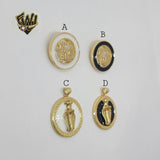 (1-2328) Gold Laminate - Black And White Round Pendants - BGO