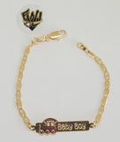 (1-0951) Gold Laminate - 3mm Mariner Link Baby Bracelet - 6" - BGF - Fantasy World Jewelry