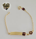 (1-0974) Gold Laminate -1.5mm Link Baby Bracelet w/ Plate - 6" - BGF - Fantasy World Jewelry