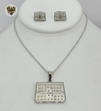 (4-9004) Stainless Steel - 1.5mm Rolo w/ Pearls Set - 18". - Fantasy World Jewelry