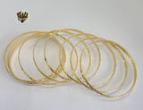 (1-4007) Gold Laminate - 4mm D/C Bangles - Dozen - BGO - Fantasy World Jewelry