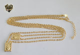 (1-3320) Gold Laminate - 10mm Scapulars Necklace - 24''- BGF - Fantasy World Jewelry