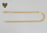 (1-0036) Gold Laminate - 4.5mm Flat Mariner Link Anklet - 10" - BGF