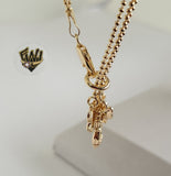 (1-0589) Gold Laminate -1.5mm Ball Link Bracelet w/Charms -7''-BGF - Fantasy World Jewelry