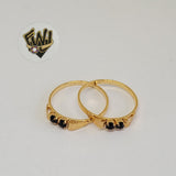 (1-3003-2) Gold Laminate - Black Crystal Ring - BGO - Fantasy World Jewelry