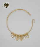 (MBAN-01) Laminado de oro - Brazalete con dijes de 1 mm - BGF
