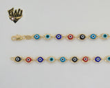 (1-1544-2) Gold Laminate - 6mm Evil Eye Link Chain - BGF