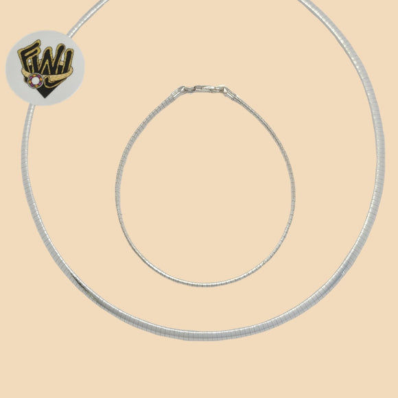 (2-66049) 925 Sterling Silver - 4mm Omega Set. - Fantasy World Jewelry