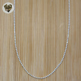 (2-8026) 925 Sterling Silver - 1.5mm Balls Link Chains. - Fantasy World Jewelry