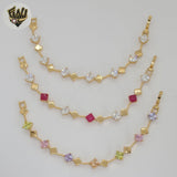 (1-0879) Gold Laminate - 8.5mm Zircon Bracelet - 6.5" - BGO