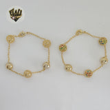 (1-0713) Gold Laminate - 2mm Balls Bracelet - 8" - BGO