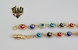 (1-0146) Gold Laminate - 6.5mm Multicolor Eyes Anklets - 10" - BGF - Fantasy World Jewelry