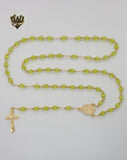 (1-3337-1) Gold Laminate - 5.5mm Divine Child Rosary Necklace - 24" - BGO.