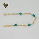(1-0749) Laminado de oro - Pulsera de cuentas Figaro Link de 3,5 mm - BGF