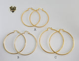 (1-2818) Gold Laminate - Plain Hoops - BGO - Fantasy World Jewelry