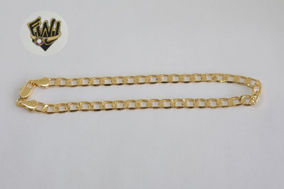 (1-0025) Gold Laminate - 5.5mm D/C Cuban Anklet - 10