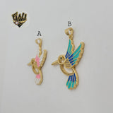 (1-2263-2) Gold Laminate - Bird Pendants - BGO
