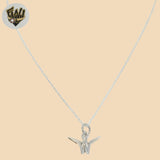 (2-66001) 925 Sterling Silver - 1mm Link Necklace with Charm - 18" - Fantasy World Jewelry