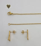 (4-9086) Stainless Steel - 1.5mm Eiffel Tower Set - 16". - Fantasy World Jewelry