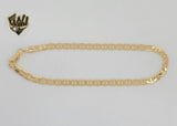 (1-0036) Gold Laminate - 4.5mm Flat Mariner Link Anklet - 10" - BGF