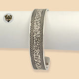 (2-0737) 925 Sterling Silver - 15mm Open Oxidized Bangle- 2.3/4" - Fantasy World Jewelry