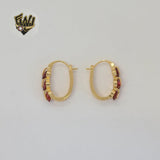 (1-2656) Gold Laminate Triple Zircon Hoops - BGO