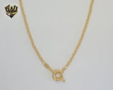 (1-1549) Gold Laminate - 3mm Rolo Link with Oversized Lock Chain- BGF