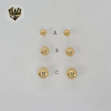 (1-1064) Gold Laminate - Half Stud Earrings - BGF