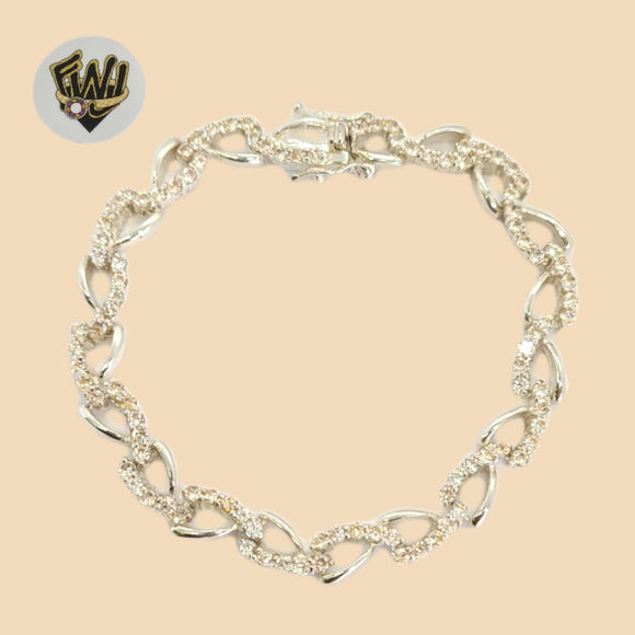 (2-0361) 925 Sterling Silver - 7mm Zircon Bracelet. - Fantasy World Jewelry