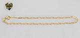 (1-0081) Gold Laminate - 2.5mm Paper Clip Anklet- 10" - BGF - Fantasy World Jewelry