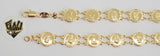 (1-0832) Gold Laminate - 11mm Medals Bracelet - 7.5" - BGF - Fantasy World Jewelry