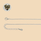 (2-66090) 925 Sterling Silver - 1mm Evil Eye Charms Necklace - 16" - Fantasy World Jewelry