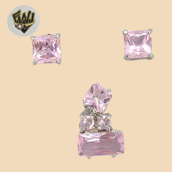 (2-6313) 925 Sterling Silver - Zircon Stud Set. - Fantasy World Jewelry