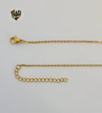 (MNECK-04) Stainless Steel - 2mm Rolo Link Letter Necklace - 20". - Fantasy World Jewelry