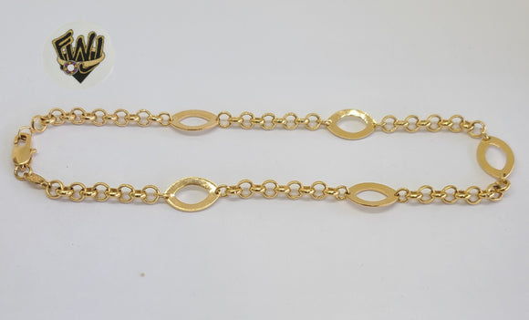 (1-0207) Gold Laminate - 4.5mm Rolo Link Anklet- 10