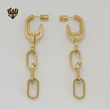 (4-2290) Stainless Steel - Long Earrings. - Fantasy World Jewelry