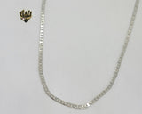 (4-3150) Stainless Steel - 3mm Flat Marine Link Chain - 18" - Fantasy World Jewelry