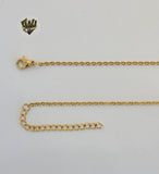 (MNECK-02) Stainless Steel - 2mm Rolo Link Letter Necklace - 20". - Fantasy World Jewelry