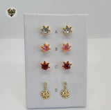 (1-1115) Gold Laminate - Flowers Earrings - BGO - Fantasy World Jewelry
