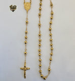 (4-6013) Stainless Steel - 6mm Rosary Necklace - 28". - Fantasy World Jewelry