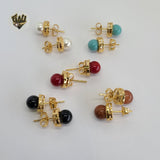 (1-1031) Gold Laminate - Colorful Earrings - BGO - Fantasy World Jewelry