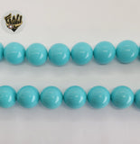 (MBEAD-68) 16mm Blue Turquoise Beads - Round - Fantasy World Jewelry