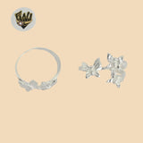 (2-5027) 925 Sterling Silver - Butterfly Band Ring
