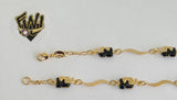 (1-0537) Gold Laminate Bracelet -7mm Alternative Bracelet w/Elephants- 7''-BGO - Fantasy World Jewelry