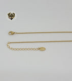 (4-7028) Stainless Steel - 1.5mm Box Link Necklace with Oval - 22". - Fantasy World Jewelry